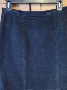 Vintage Classic Women's Black 100% Suede A-Line Mini Lined Skirt Size 11